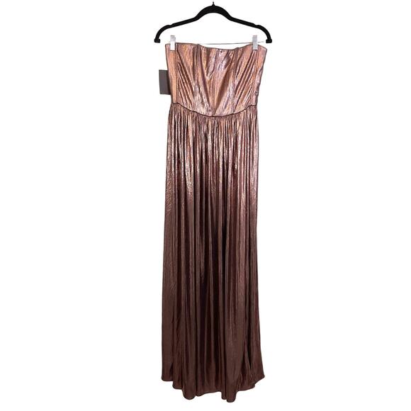 Retrofete Women's Metallic Pink Tube Jaden Strapless Party Dress Gown Small NWT - Picture 1 of 12